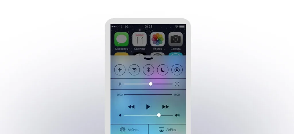 Flat design iPhone menü
