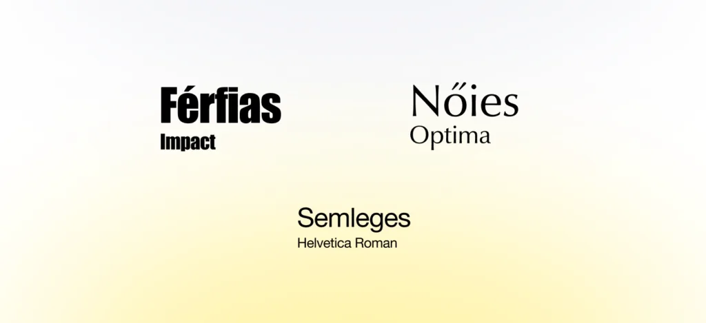 Tipográfia - férfias, nőies, semleges